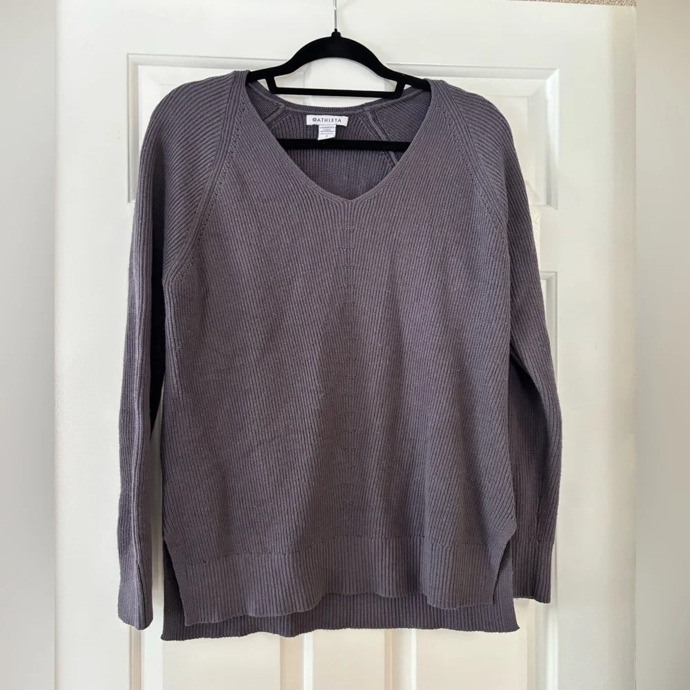 Athleta Ribbed V-Neck Sweater - Size Small - NWOT